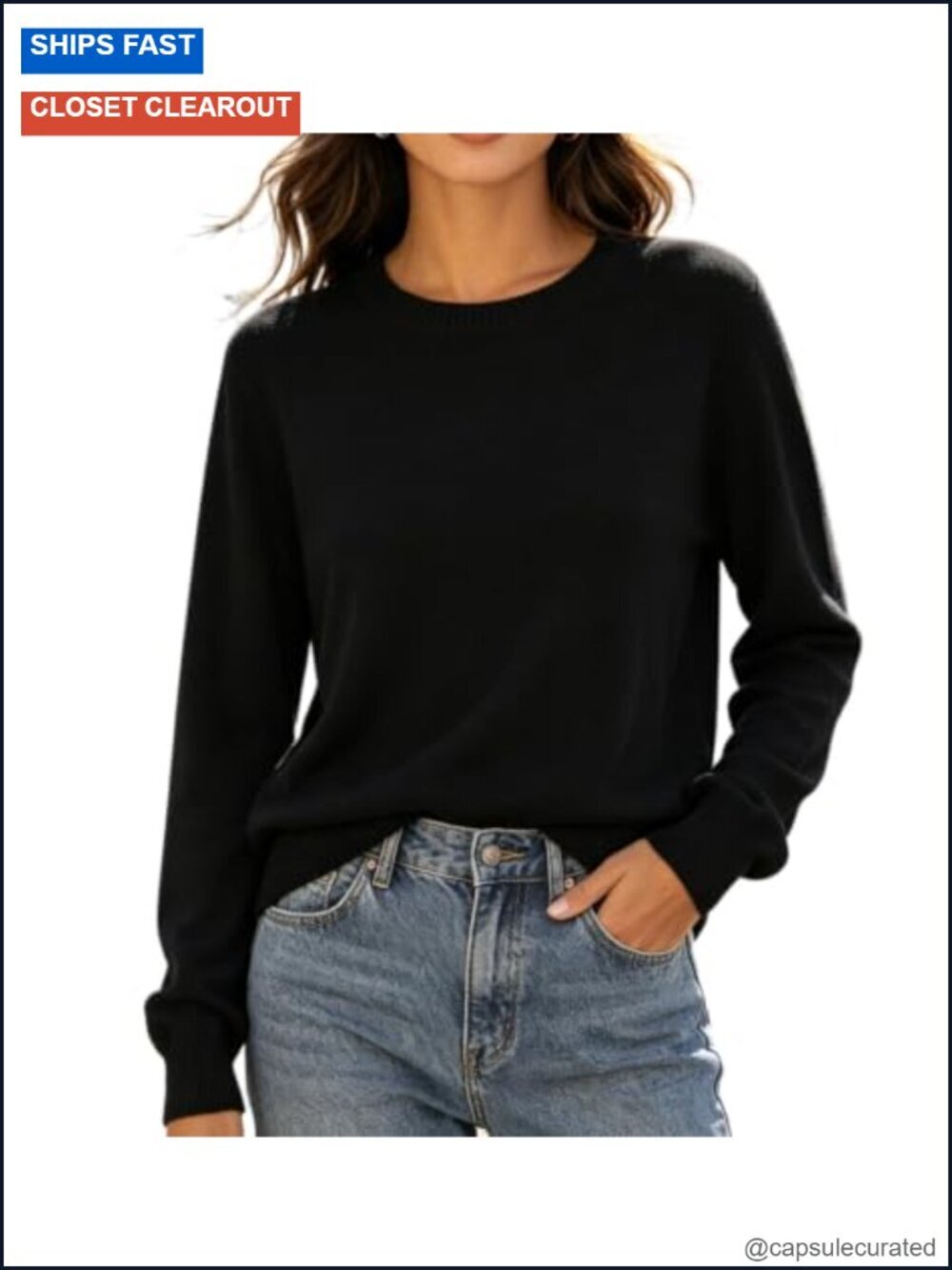 Sweater Long Sleeve Knit Pullover Crew Neck Soft Lightweight Breathable Stretch